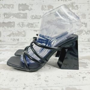 NEW Abound Austyn Black Tubular Strappy Heeled Sandals X268